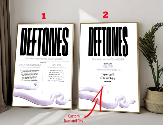 Deftone North American Tour 2025 Poster