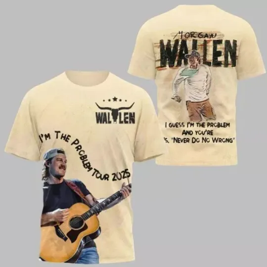 Wallen Western I’m The Problem Tour 2025 3D T-Shirt, Retro Country Music Shirt