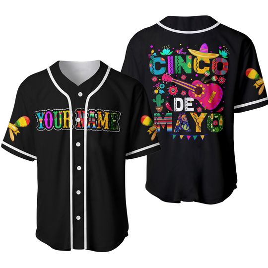 Custom Name Cinco De Mayo Baseball Jersey