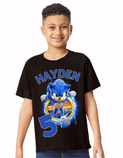 Custom Sonic Birthday Shirt, Family Matching Birthday Tees, Kids Birthday, Sonic design t-shirt, Birthday Girl, Birthday Boy, Sonic Movie