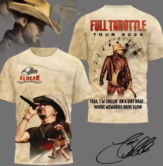 Jason Aldean Full Throttle Tour 2025 3D T-Shirt