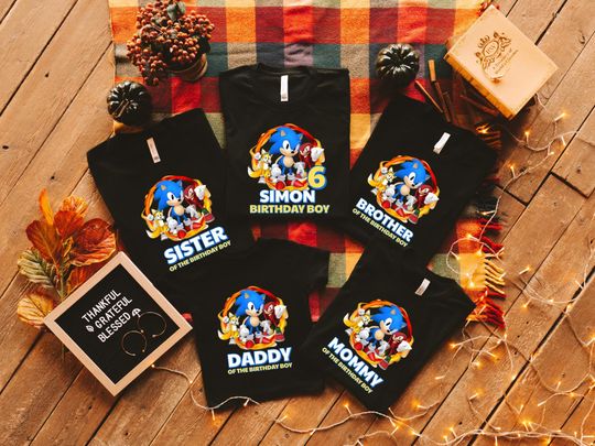 Sonic Birthday Shirt | Custom Sonic Shirt | Sonic Family Shirts | Birthday Party Shirt | Sonic Birthday Tees | Sonic Family Matching Shirts