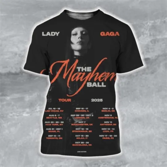 Ld ga Mayhem Abracadabra World Tour 2025 3D T-Shirt