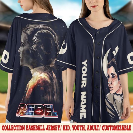 Custom Star Wars Leia Baseball Jersey, Princess Leia Baseball Jersey Disney Trip, Star Wars Day Team Jersey, Galaxys Edge Gift Tee