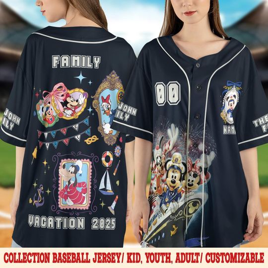 Personalized Mickey Castle Baseball Jersey, Disney Friends Baseball Tee, Magic Kingdom Trip Outfit, Family Vacation Disney 2025