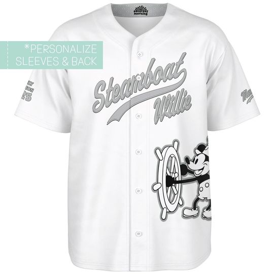 Steamboat Willie Unisex Men's Women's Personalized Baseball Jersey