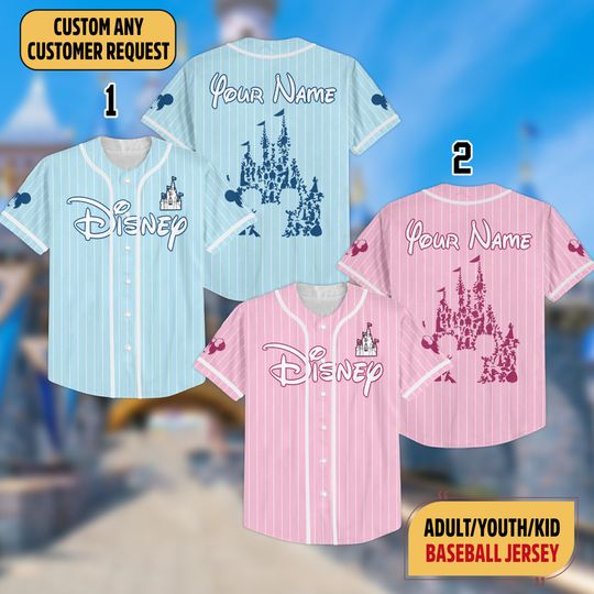 Custom Disneyland Baseball Jersey for Family Vacation Trip, Personalized Disney Family Trip Jersey, Mickey Mouse Matching Shirt
