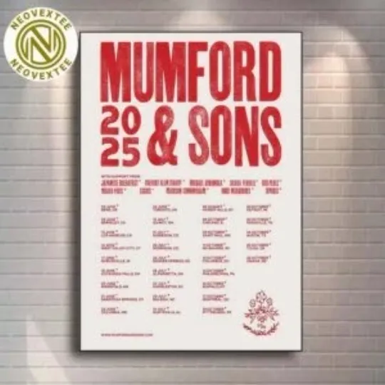 Mumford And Sons Tour 2025 Dates Bend OR June 5 2025 Poster Canvas Home Decor