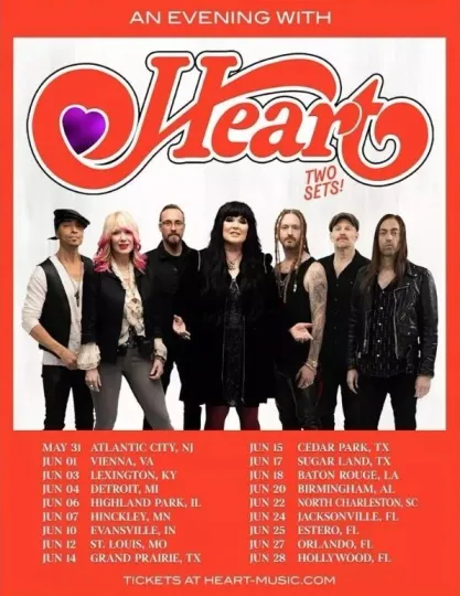Heart Announces 'An Evening with Heart' Summer 2025 Tour Poster