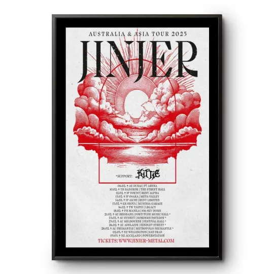 Jinjer Australia & Asia Tour 2025 Poster
