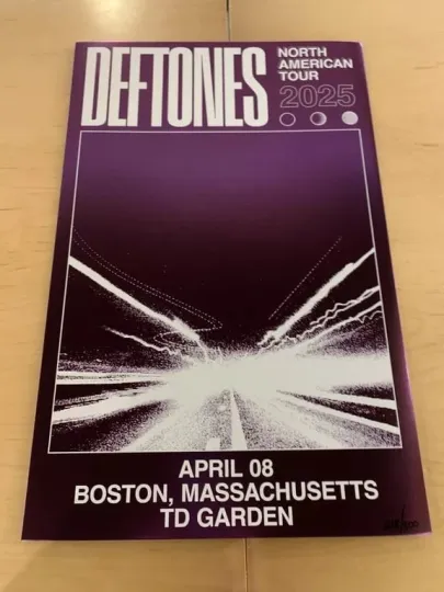 Deftone April 8 Boston, Massachusetts TD Garden Tour 2025 Poster