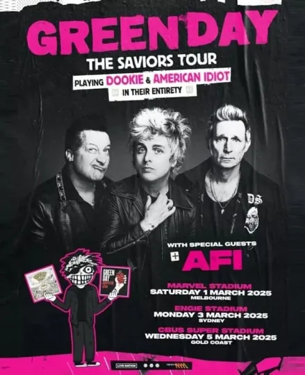 Green Day Asia Australia Tour 2025 Poster