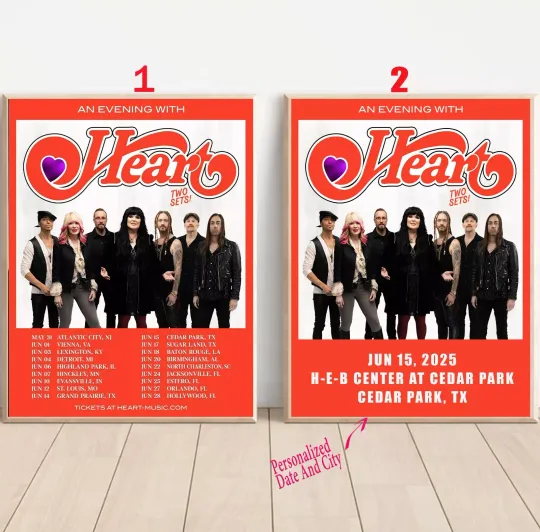 Custom Heart Announces 'An Evening with Heart' Summer 2025 Tour Poster