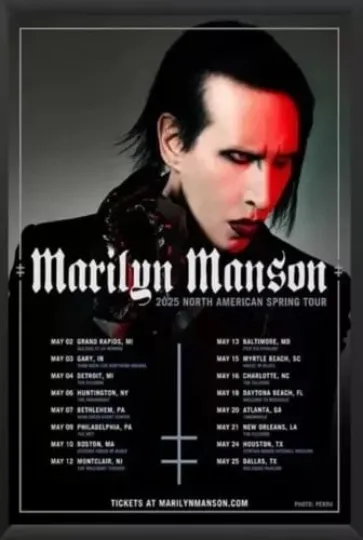 Marilyn Manson 2025 North American Spring Tour Poster