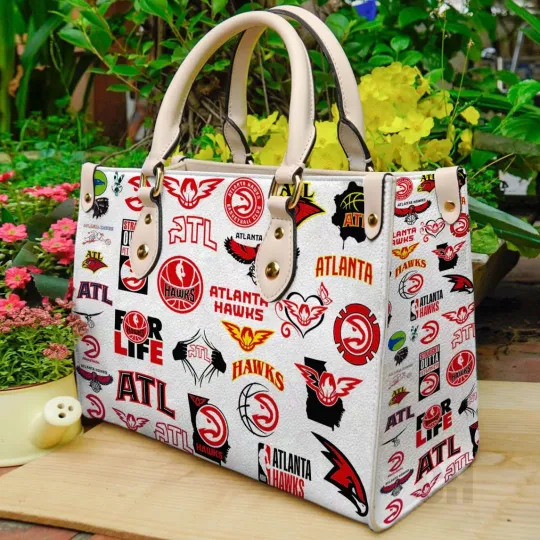 Discover Atlanta Basketball Team Hawkss Leather Hand Bag