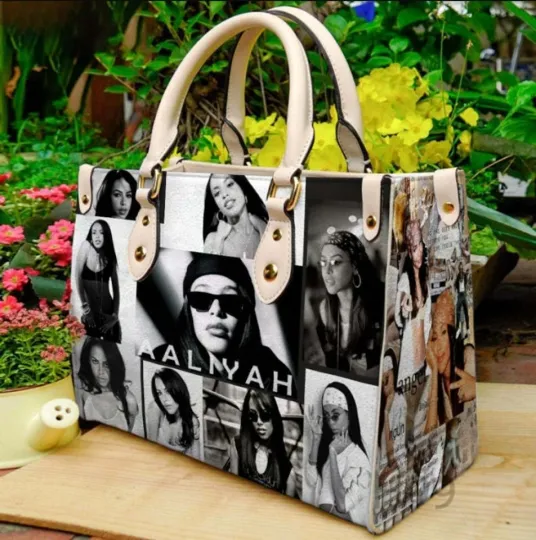 Aaliyah Leather Handbag, Women Bag, Shopping Shoulder Bag, Gift for Fans