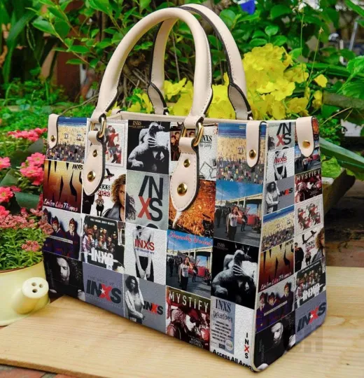 INXS Leather Handbag, Vintage Rock Band Bag