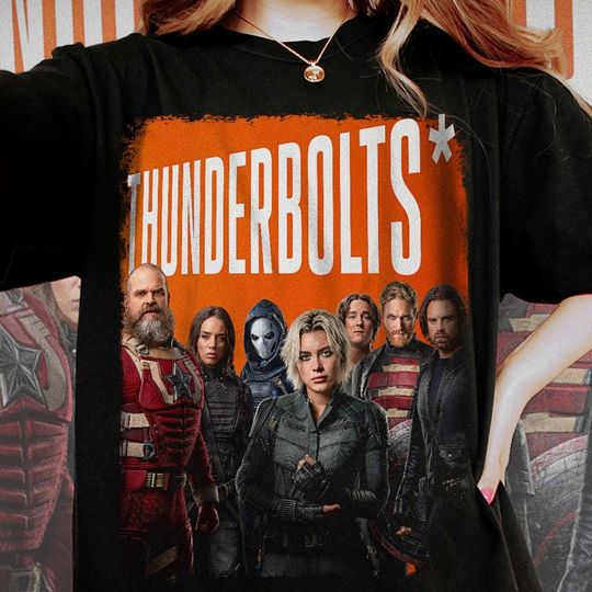 Thunderbolts Comfort T-Shirt, Trending Unisex Tee, Thunderbolts Shirt Gift, Florence Pugh Shirt, Marvel Poster Tee Avengers Campus Shirt