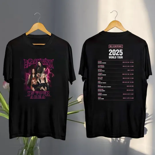 Black Pink Graphic Shirt, Black Pink World Tour 2025 Shirt