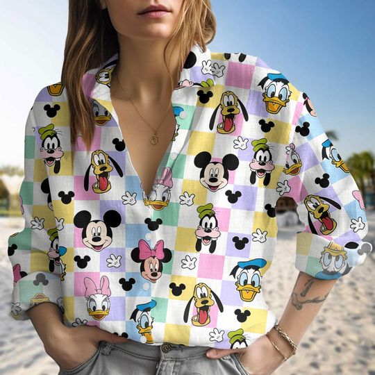 Disney Mickey Mouse and Friends Women's Blouse, Mother's Day Gift