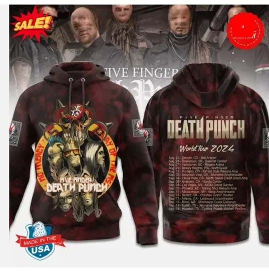 Five Finger Death Punch World Tour Hoodie 3d