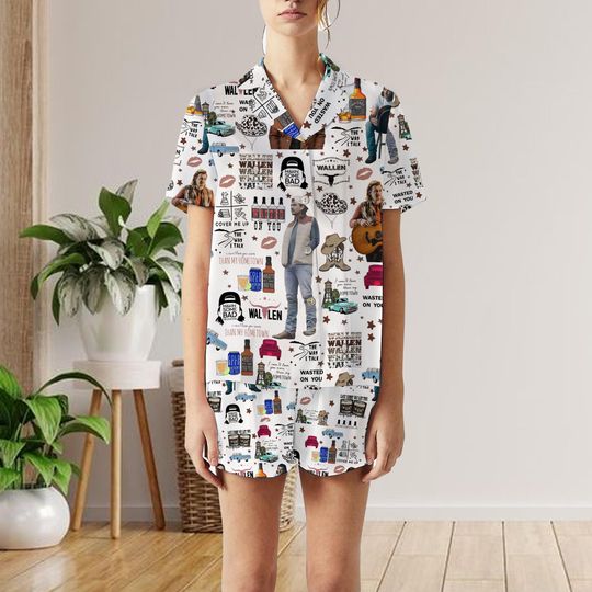 Wallen Western Short Pajamas Set, Wallen Western Family Pajamas, Short Pajamas Set