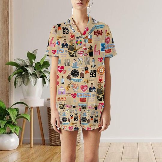 Niall Horan Pajamas Short Set, Niall Horan Pajamas Set, Holiday Pajamas