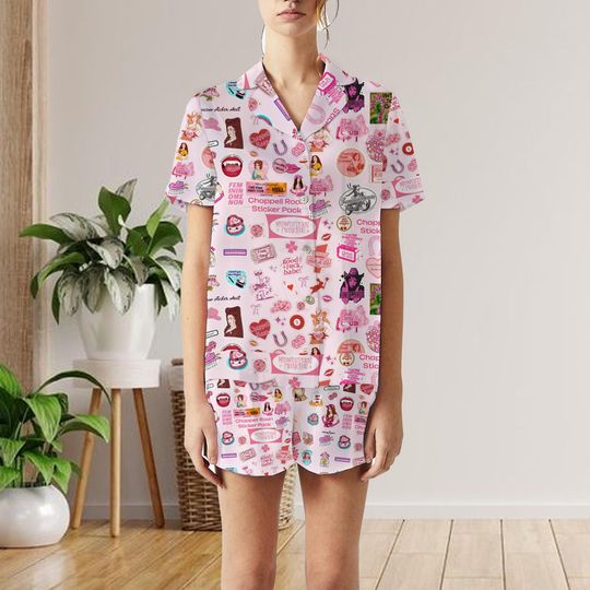 Pink Pony Club Short Pajamas Set, I'm Gonna Keep On Dancing Pajamas Set, Chappell Roan Pink Pony Club Pajamas set, Short Pajamas Set