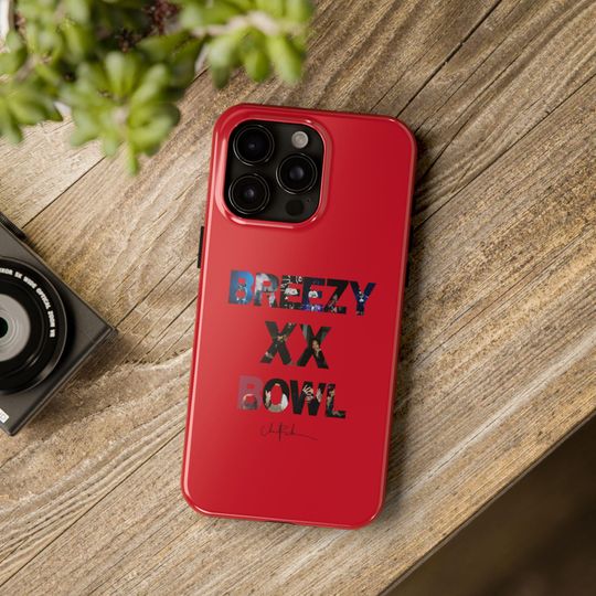 Red Chris Brown World Tour 2025 iPhone Case with XX Bowl Design, Concert Phone Cover, Tough Case, Stylish Phone Accessories