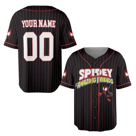 Personalize Spidey And His Amazing Friends Miles Morales Baseball Jersey, Custom Boy Girl, Family Matching Jersey