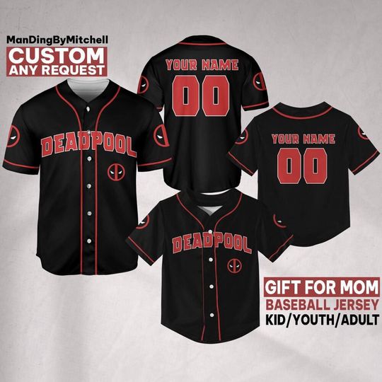 Discover Custom Deadpool, Mom and Kids Baseball Jersey, Mothers Day Gift, Custom Disney Baseball Jersey, Trip Gift for Mother's Day