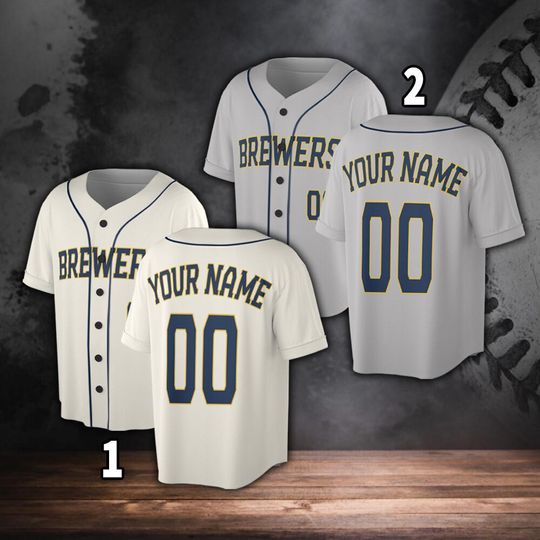 Personalized Milwaukee Baseball Jersey, Jersey For Men With Your Team Name, Fan Jersey Gift For Fan Men Women Toddler Kid
