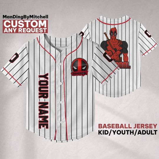 Personalize Deadpool Anti Hero Striped White, Deadpool Fan Shirt, MCU Fan, Disney Superhero, Family Birthday Trip, Marvel Comics