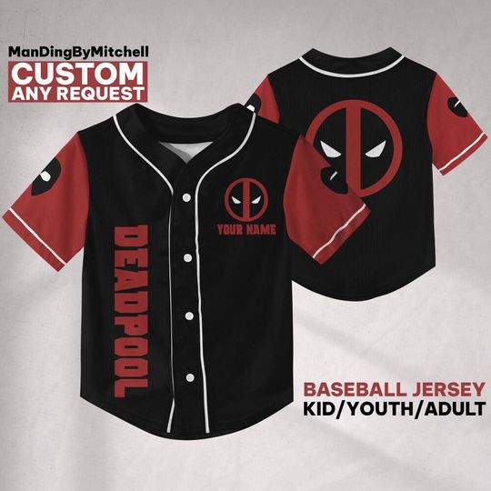 Personalize Deadpool Symbol Black Red, Deadpool Fan Shirt, MCU Fan, Disney Superhero, Family Birthday Trip, Marvel Comics