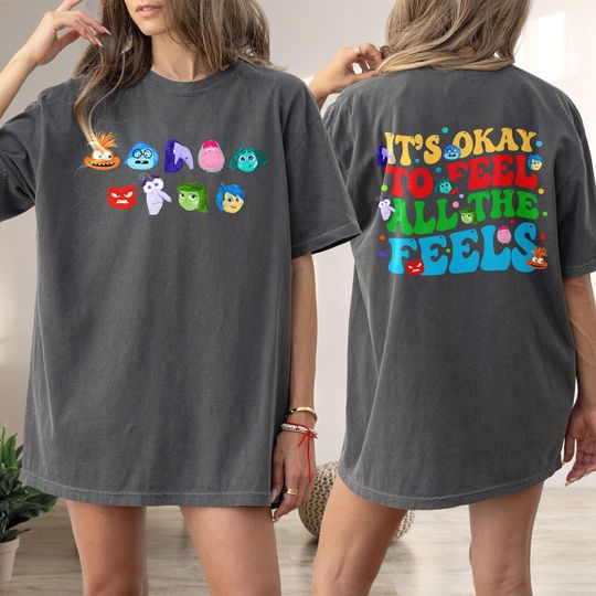It's Okay To Feel All The Feels Inside Out 2 Shirt, Autism Awareness Month Sweatshirt, Mental Health Shirt, Inside Out 2 Emotions Autism Tee