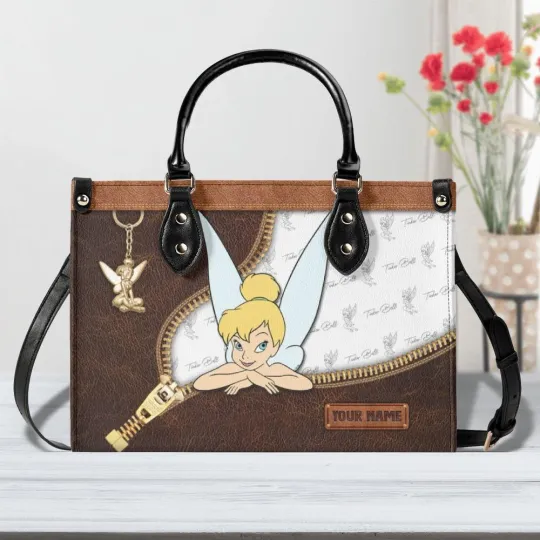 Tinkerbell Cartoon Women Leather Handbag
