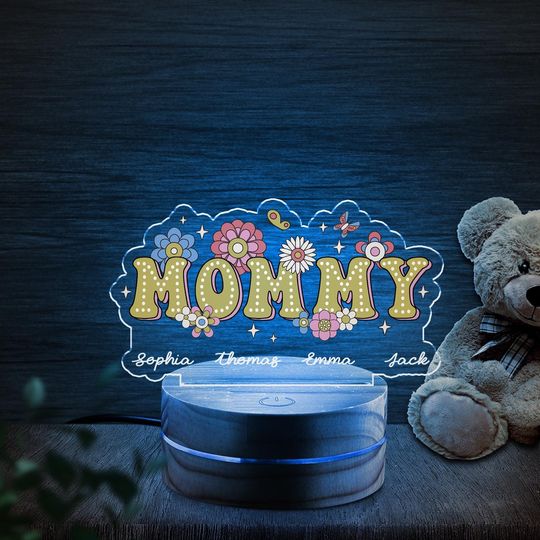 Personalized Night Light Mom Gift, Grandma's Garden Night Light with Custom Names, Mothers Day, Grandma Gifts, Gift From Grandkids