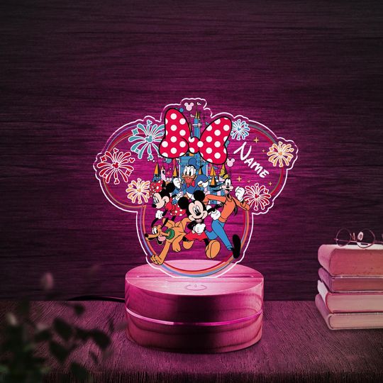 Discover Personalized Mickey And Friends Disney Night Light, Custom Name Castle Baby Room Decor, WDW Disneyland Family, Disney Trip Gift