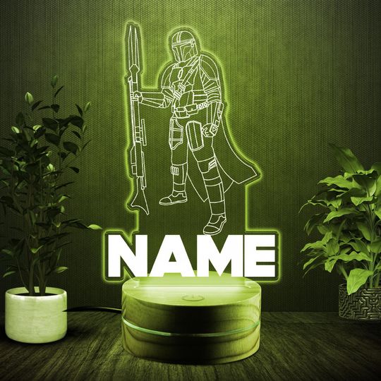 Personalized Disney Star Wars Night Light, Custom Name Galaxy's Edge Baby Room Decor, Star Wars Birthday Gift, Disney Family Lamp