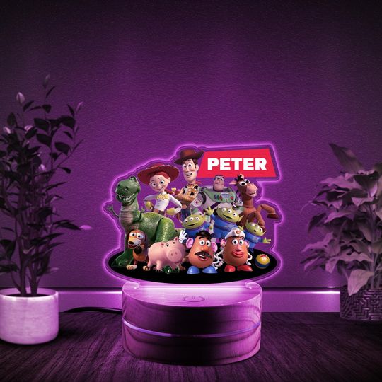 Custom Toy Story Christmas Night Light, Toy Story Night Light, Buzz Lightyear Light, Christmas Night Light, Woody Night Light