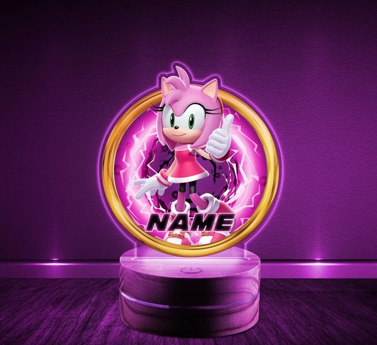 Personalized Sonic Hedgehog LED Night Light, LED Lamp, Personalized Gift, Color LED Night Light Lamp