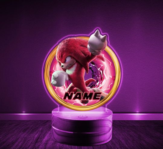 Personalized Sonic Hedgehog LED Night Light, LED Lamp, Personalized Gift, Color LED Night Light Lamp