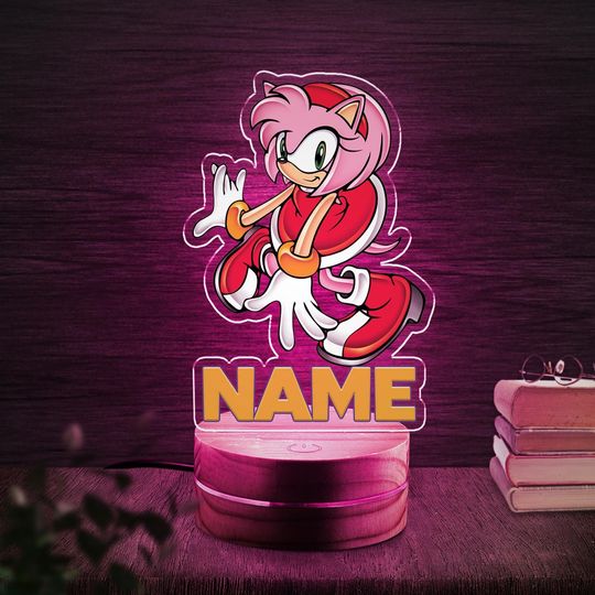 Sonic Acrylic Night Light, Disney Cutout Night Light, Personalized Christmas Night Light, Disney Sonic Night Light Gift