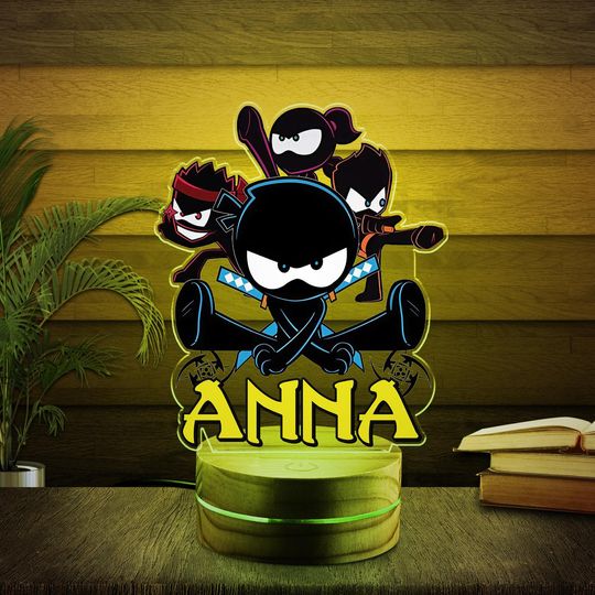 Custom Ninja Kidz TV Night Light/Ninja Kidz Bedroom Decor/Personalized Ninja Kidz Nightlight Lamp For Birthday/Ninja Kidz Gifts