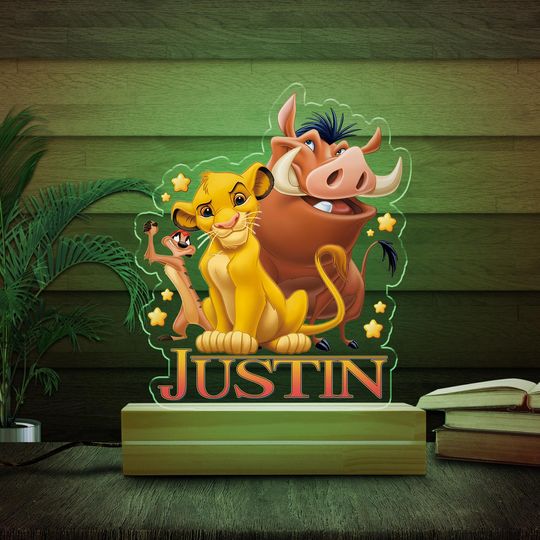 Lion King Birthday Night Light/Disney Lion King Night Light/Lion King LED Bedroom Sign/Kids Bedroom Decor/Child Nursery Nightlight