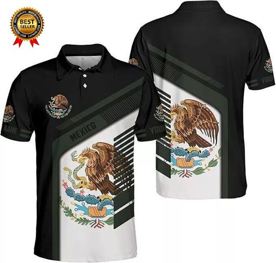 Personalized Mexico Flag Polo Shirt Mexican Independence Day 3D Polo Shirts Gift