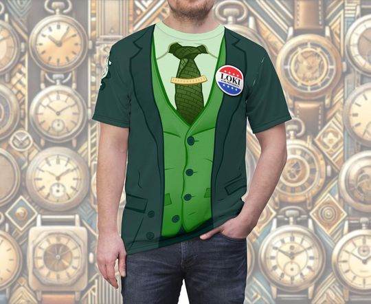 Vote for President Loki All-Over Print Costume Lightweight Men's/Unisex T-Shirt | Easy Character Cosplay, Halloween Party, Race Costume