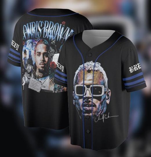 Chris Brown 2025 Breezy Bowl XX Tour Jersey, Concert Merch