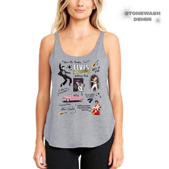 Elvis Presley Poster Top Tank, The King of Rock And Roll Music Top Tank, Elvis Music Rock And Roll Lover Top Tank, Elvis Presley Top Tank