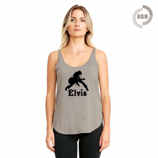 Elvis Presley With Guitar Top Tank, Vintage Rock Icon Top, Elvis Presley Retro Top, Elvis Presley Fans Top, Elvis Dancing Star Rock Top